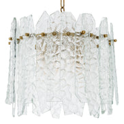 Candelabru Prati, finisaj alamă vintage, sticlă transparentă