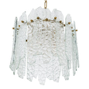 Candelabru Prati, finisaj alamă vintage, sticlă transparentă