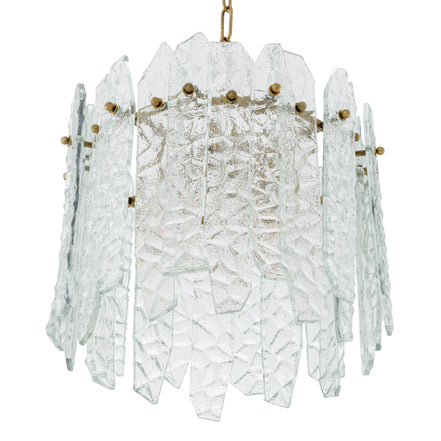 Candelabru Prati, finisaj alamă vintage, sticlă transparentă
