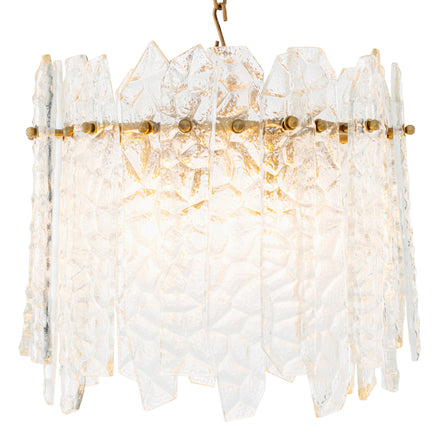 Candelabru Prati, finisaj alamă vintage, sticlă transparentă