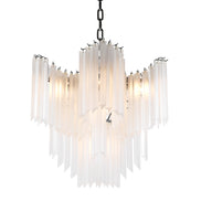 Candelabru Pulsar, finisaj nichel, sticlă mată