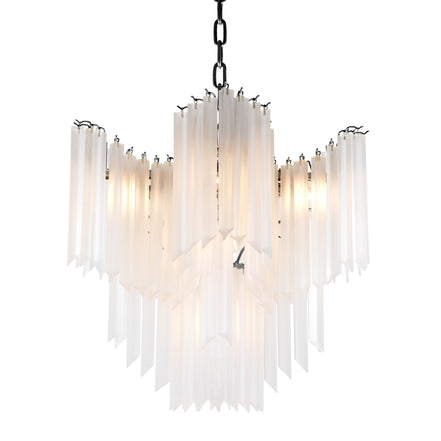 Candelabru Pulsar, finisaj nichel, sticlă mată