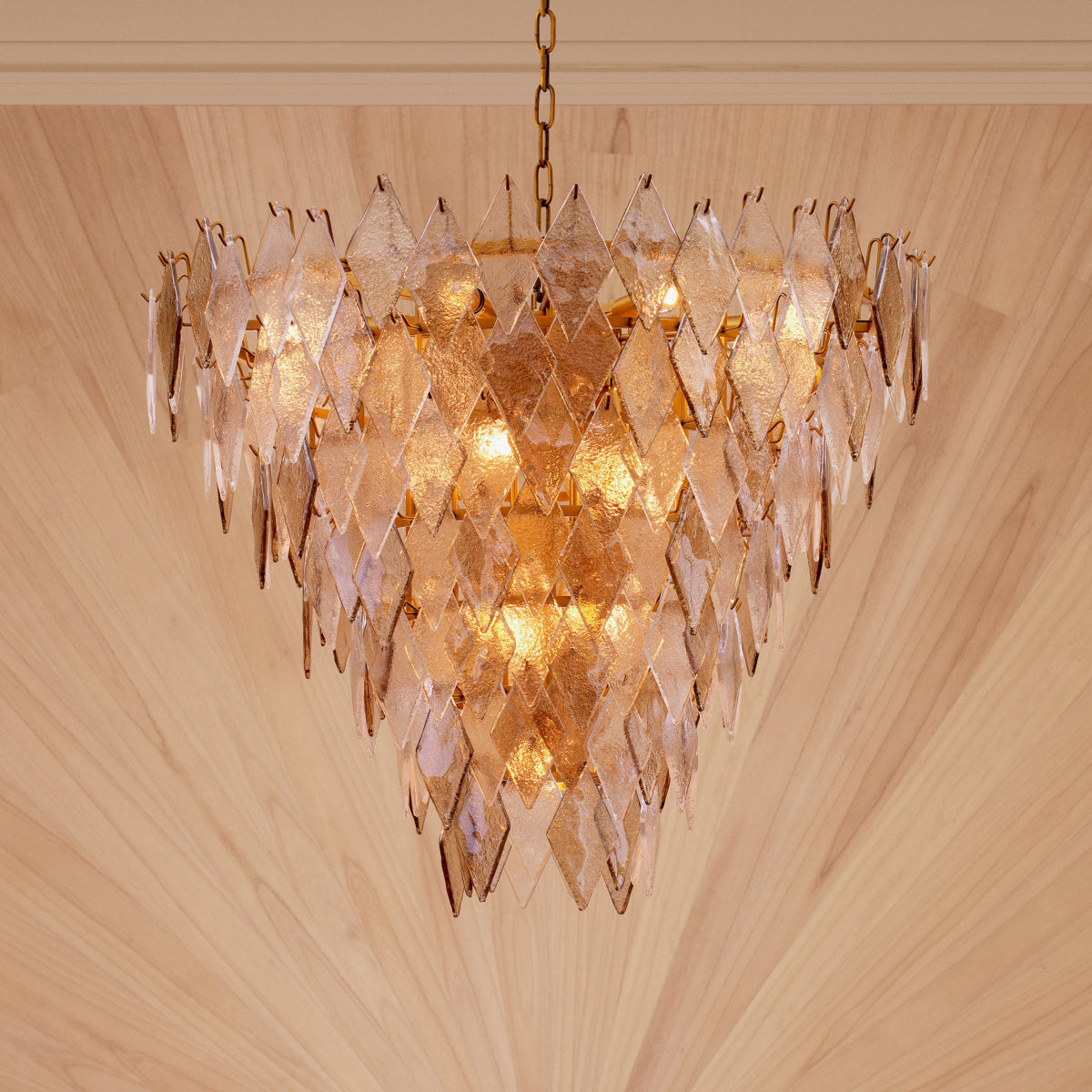 Candelabru Rhombus L, finisaj alamă antichizată