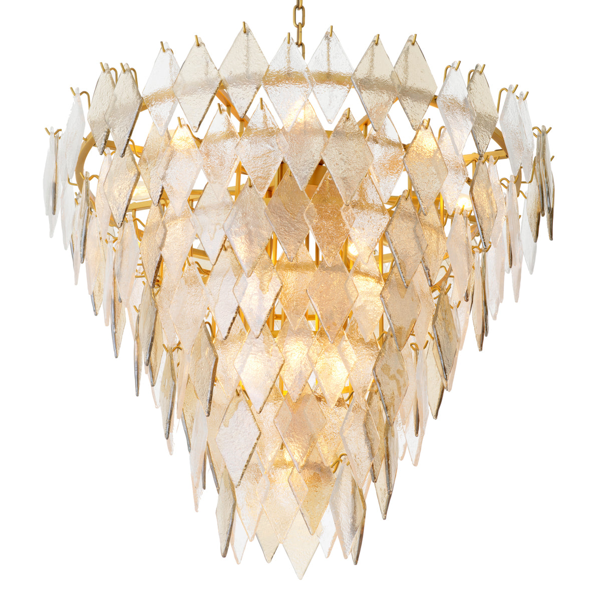 Candelabru Rhombus L, finisaj alamă antichizată