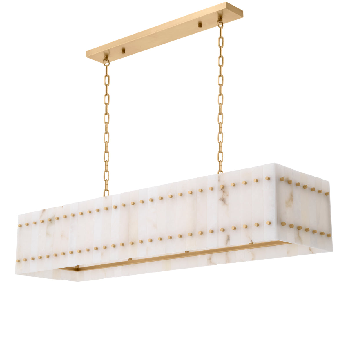 Candelabru Ruby dreptunghiular, alabastru, finisaj alamă antichizată