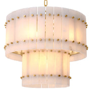 Candelabru Ruby S, alabastru, finisaj alamă antichizată
