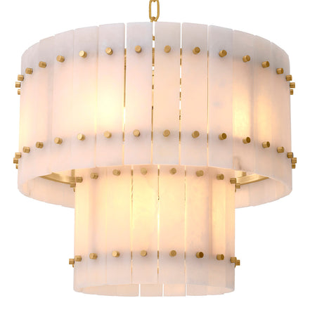 Candelabru Ruby S, alabastru, finisaj alamă antichizată