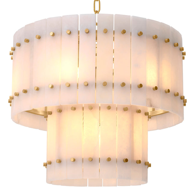 Candelabru Ruby S, alabastru, finisaj alamă antichizată