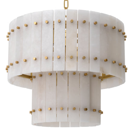 Candelabru Ruby S, alabastru, finisaj alamă antichizată