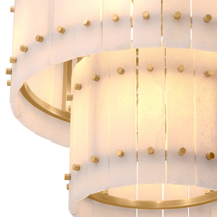 Candelabru Ruby S, alabastru, finisaj alamă antichizată