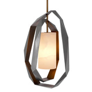 Candelabru Santos Double, finisaj gunmetal, cu alabastru