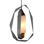 Candelabru Santos Double, finisaj gunmetal, cu alabastru