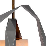 Candelabru Santos Double, finisaj gunmetal, cu alabastru