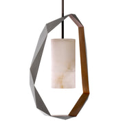 Candelabru Santos, finisaj gunmetal, cu alabastru