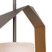Candelabru Santos, finisaj gunmetal, cu alabastru
