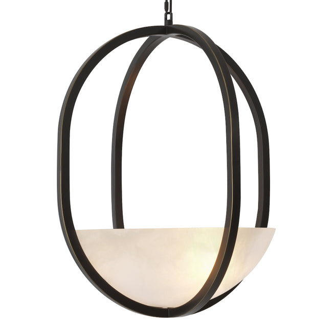 Candelabru Scapa, finisaj bronz cu reflexe, alabastru