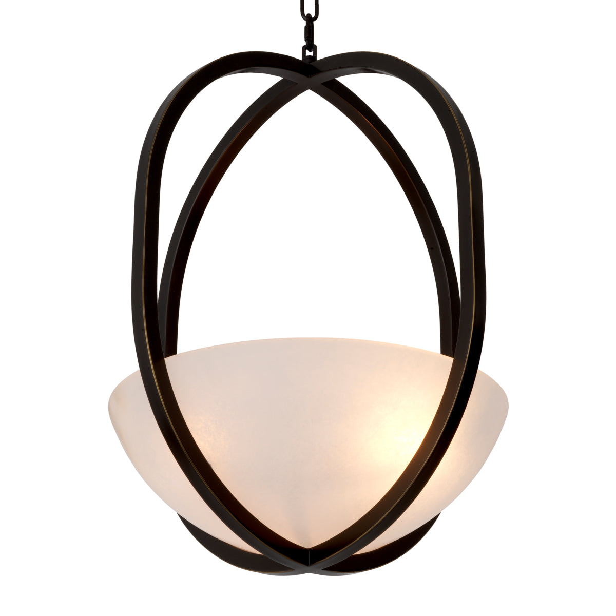 Candelabru Scapa, finisaj bronz cu reflexe, alabastru