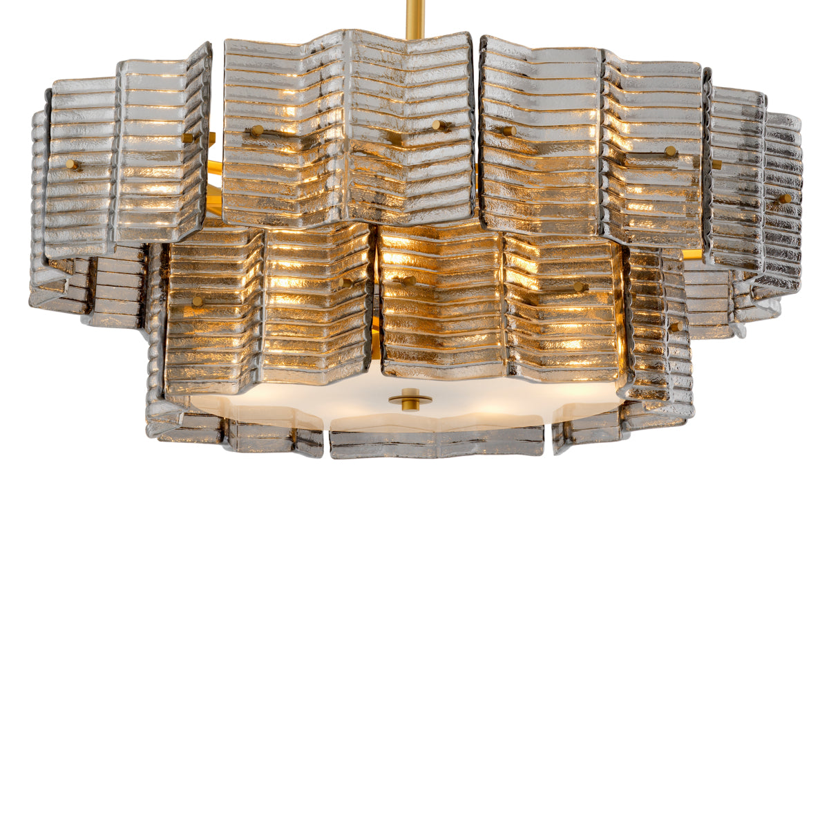 Candelabru Silvano, sticlă fumurie