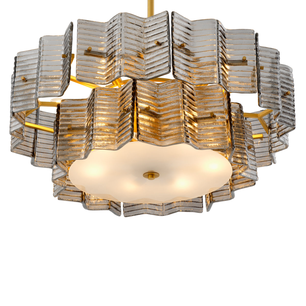 Candelabru Silvano, sticlă fumurie