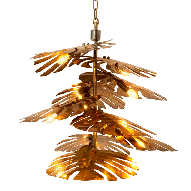 Candelabru Tropique, finisaj alamă vintage