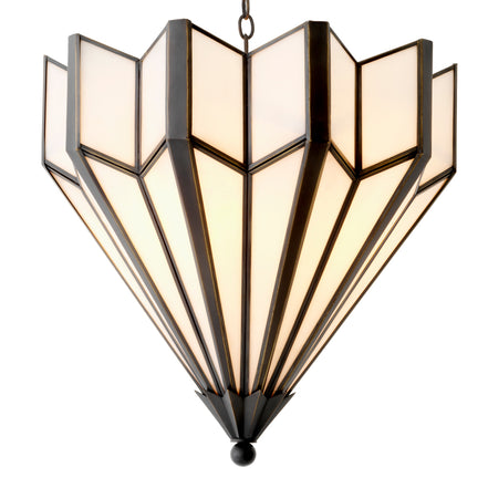Candelabru Victory CDJ, finisaj bronz cu reflexe, sticlă albă