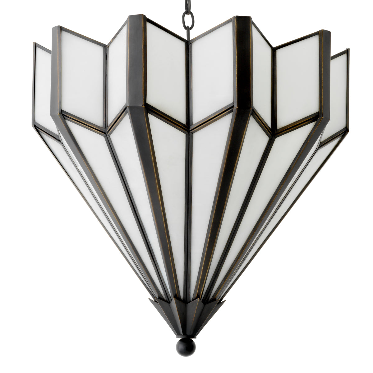 Candelabru Victory CDJ, finisaj bronz cu reflexe, sticlă albă