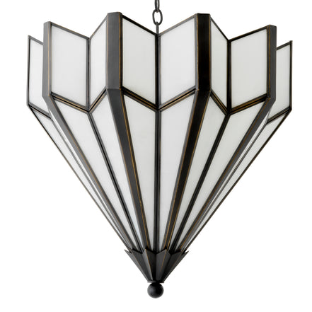Candelabru Victory CDJ, finisaj bronz cu reflexe, sticlă albă