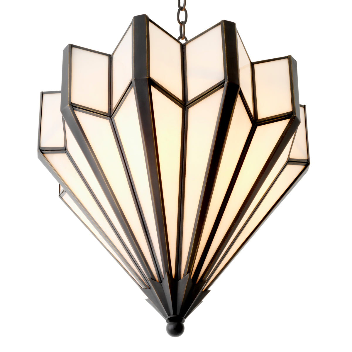 Candelabru Victory CDJ, finisaj bronz cu reflexe, sticlă albă