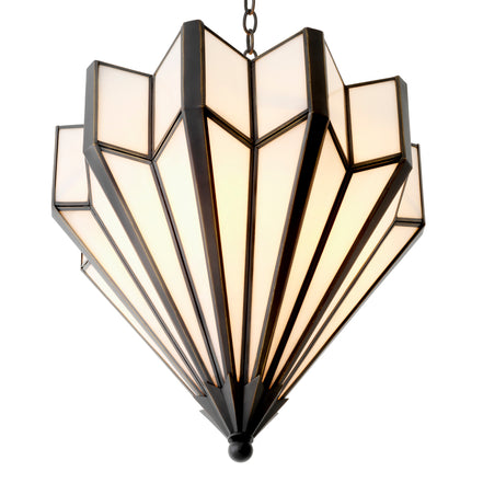 Candelabru Victory CDJ, finisaj bronz cu reflexe, sticlă albă