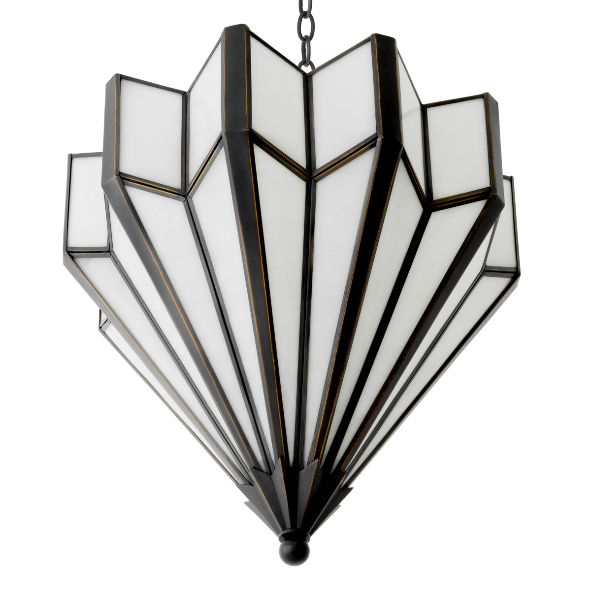 Candelabru Victory CDJ, finisaj bronz cu reflexe, sticlă albă