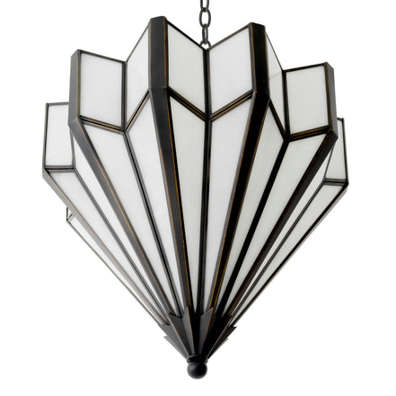 Candelabru Victory CDJ, finisaj bronz cu reflexe, sticlă albă