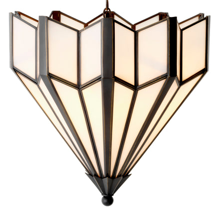 Candelabru Victory CDJ, finisaj bronz cu reflexe, sticlă albă