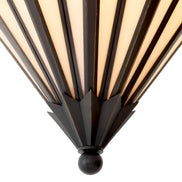 Candelabru Victory CDJ, finisaj bronz cu reflexe, sticlă albă