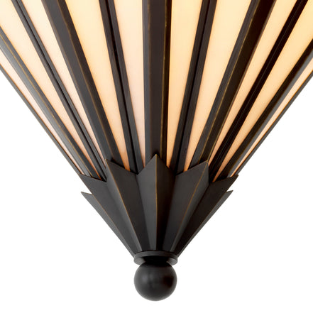 Candelabru Victory CDJ, finisaj bronz cu reflexe, sticlă albă