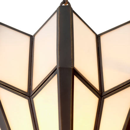 Candelabru Victory CDJ, finisaj bronz cu reflexe, sticlă albă