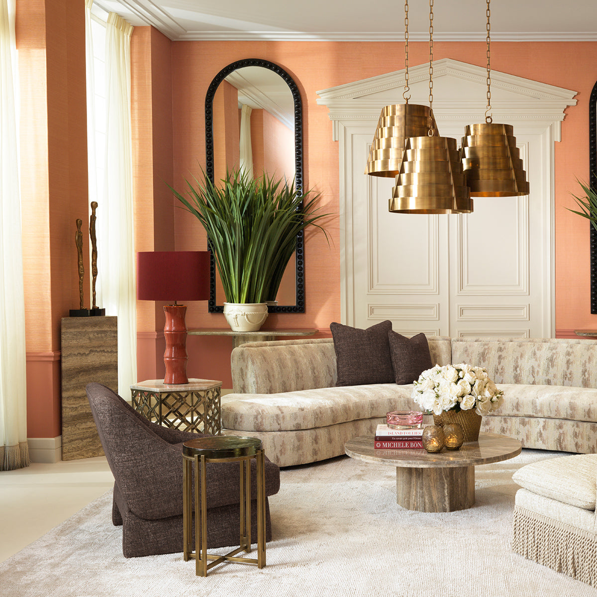 Coloană decorativă Northbridge L, travertin argintiu
