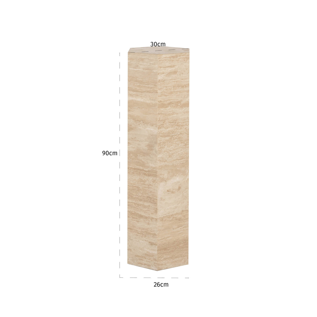 Coloană decorativă Vespin, bej – desen tehnic cu dimensiuni