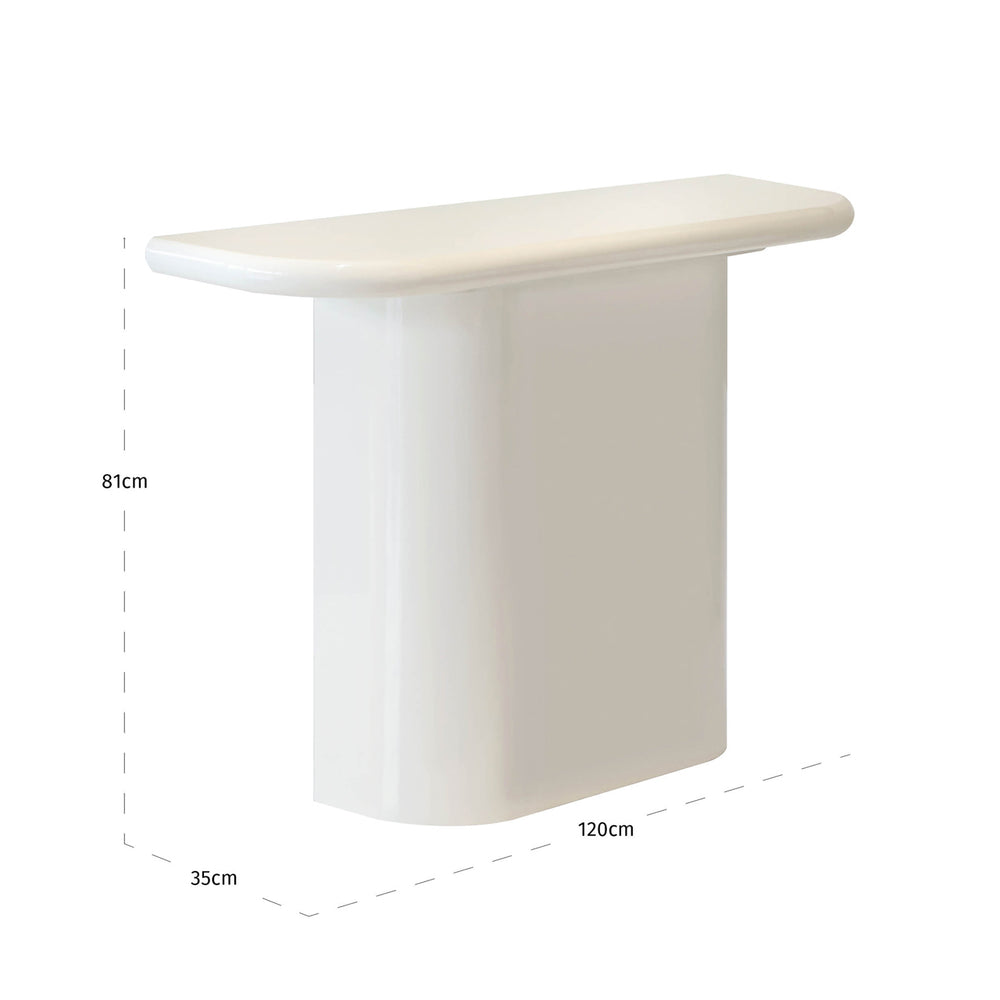 Consolă Blake, coconut milk – desen tehnic cu dimensiuni