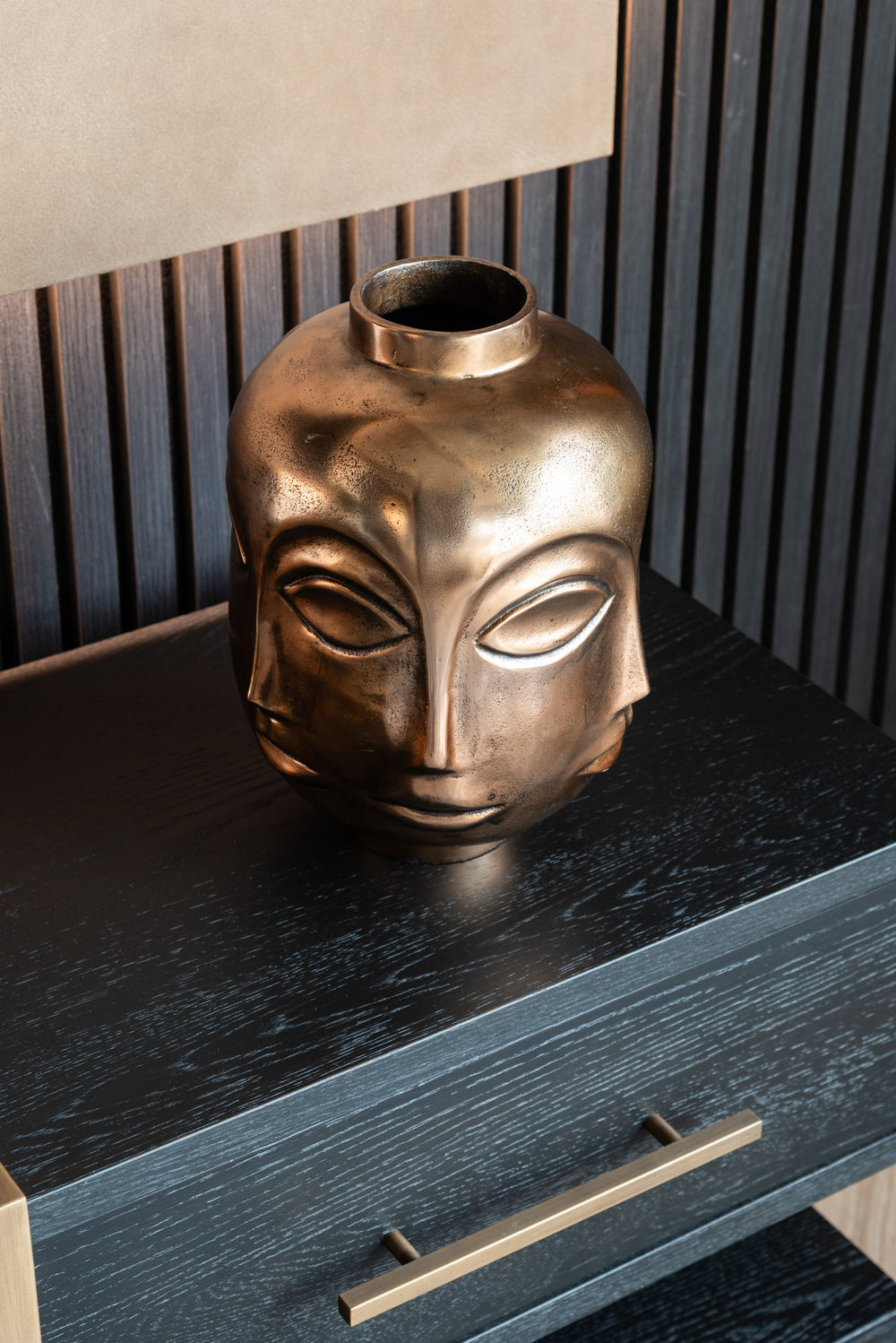 Consolă Cambon, dark coffee, 3 sertare – ambient