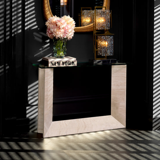 Consolă Fortuna, travertin