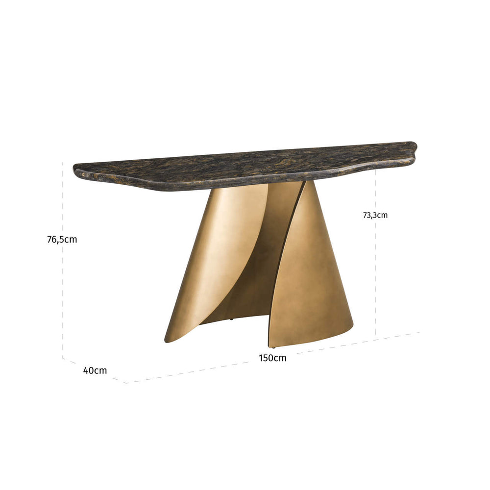 Consolă Goldman, negru – desen tehnic cu dimensiuni