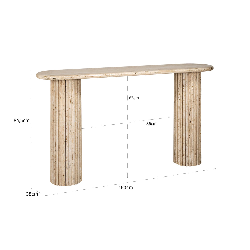Consolă La Cantera, bej – desen tehnic cu dimensiuni
