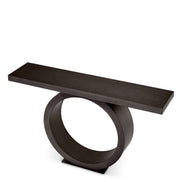 Consolă Odis, furnir de stejar moca, finisaj bronz