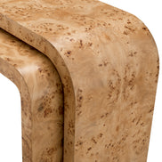 Consolă Quinton, furnir mappa burl maro deschis, set de 2