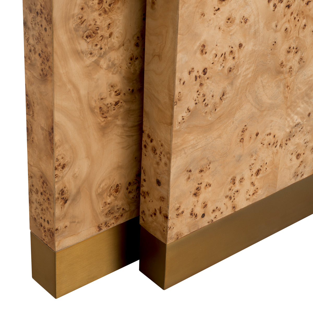 Consolă Quinton, furnir mappa burl maro deschis, set de 2