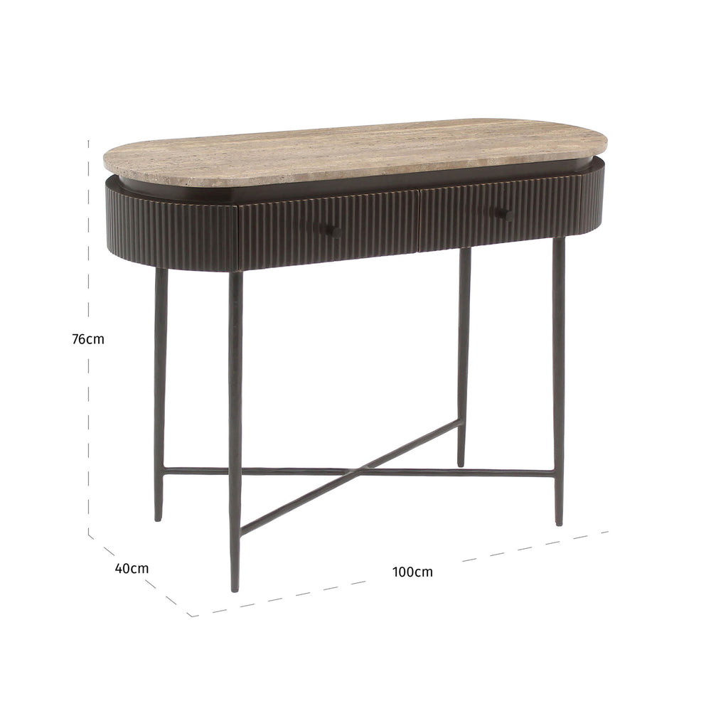 Consolă Russo, ash brown – desen tehnic cu dimensiuni