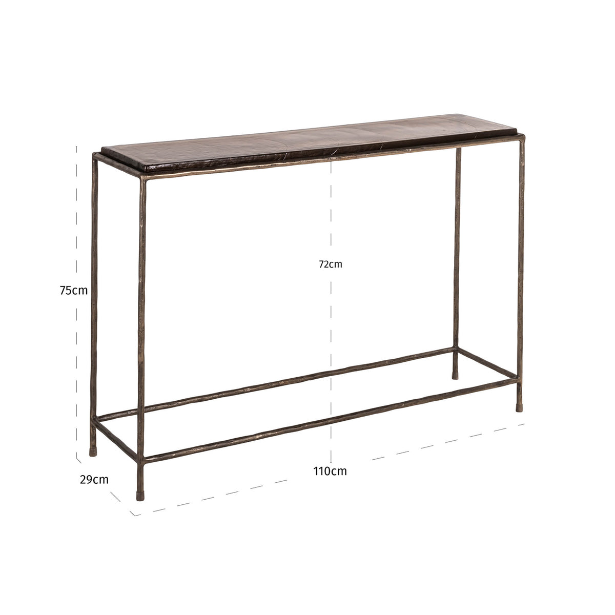 Consolă Villano, bronz – desen tehnic cu dimensiuni