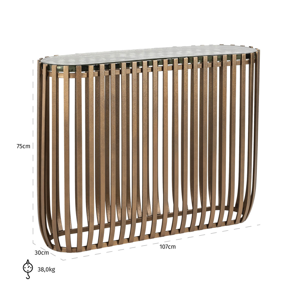 Consolă Volante, auriu – desen tehnic cu dimensiuni