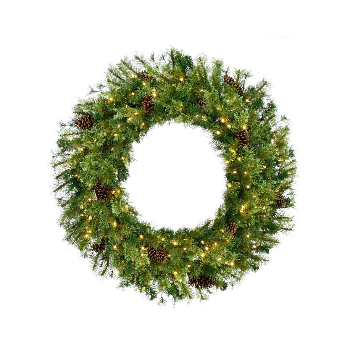 Coroniță de brad cu conuri și 400 LED-uri, verde, 152 cm, 800 de vârfuri