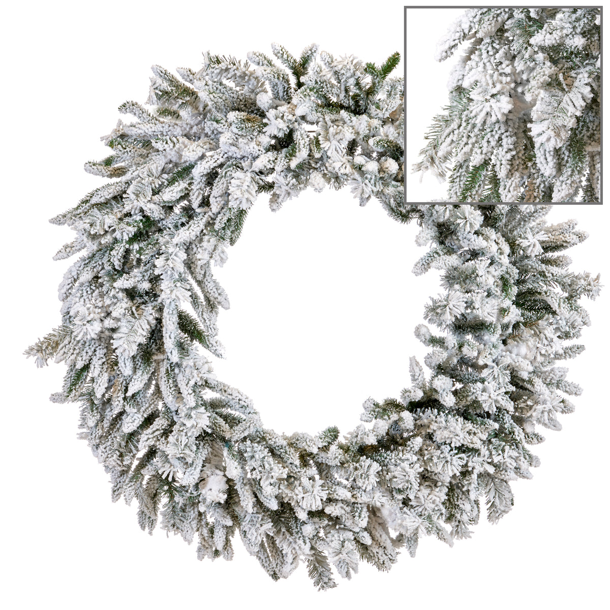 Coroniță de brad cu înzăpezire medie, alb, 122 cm, 380 de vârfuri